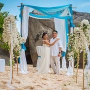 Tropical wedding decoration