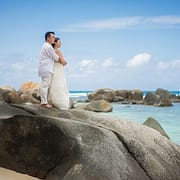 Filipino couple looking at Indian Ocean Filipino couple looking at Indian Ocean