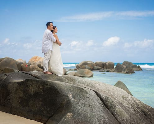 Filipino couple looking at Indian Ocean Filipino couple looking at Indian Ocean
