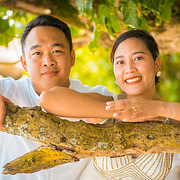 Filipino couple under tree